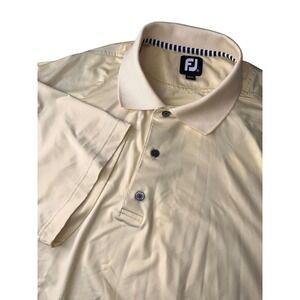 FootJoy Golf Polo Shirt Solid Yellow Mens XL Polyester/Spandex GE Logo‎